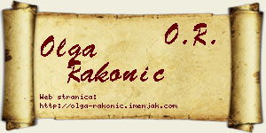 Olga Rakonić vizit kartica